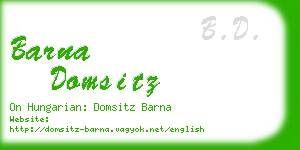 barna domsitz business card